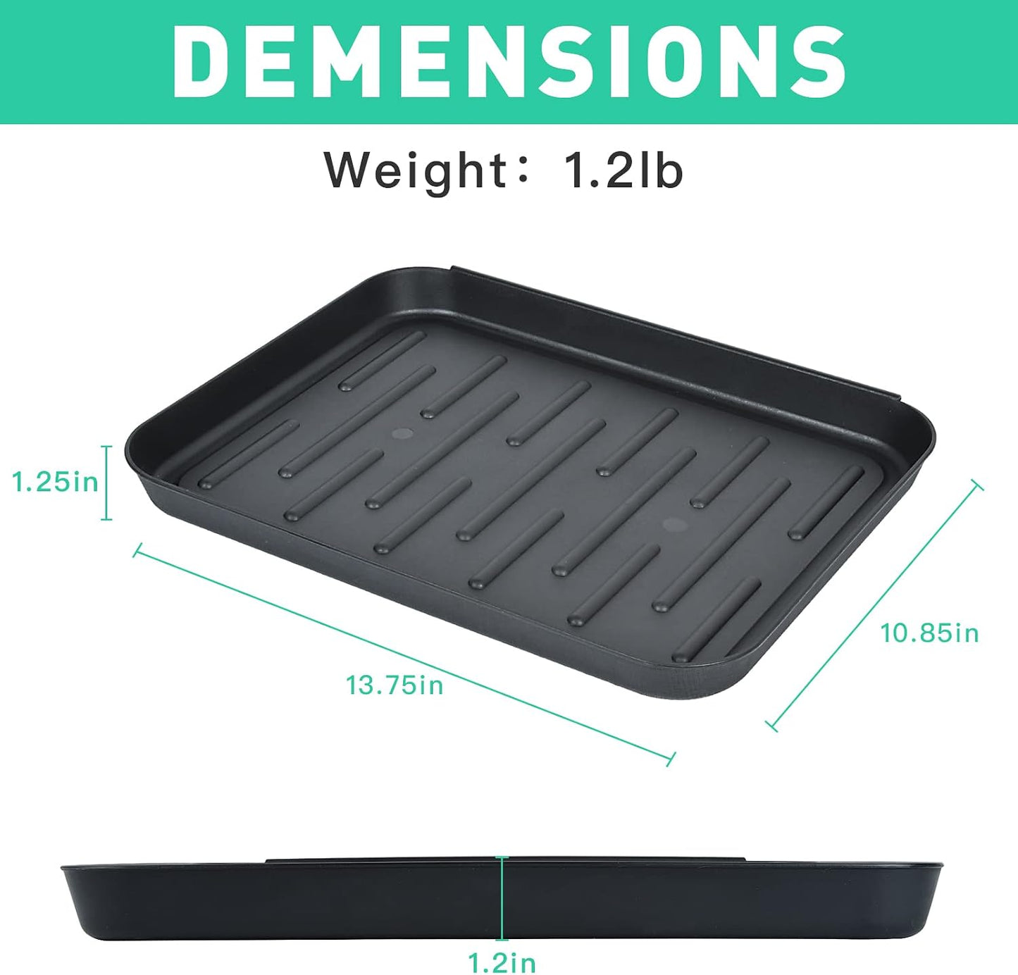 3 Packs Square Boot Tray, Akamino Plastic Utility Shoe Mat Tray for Entryway Indoor and Outdoor Use in All Seasons, 13.7x10.6x1inch,Black