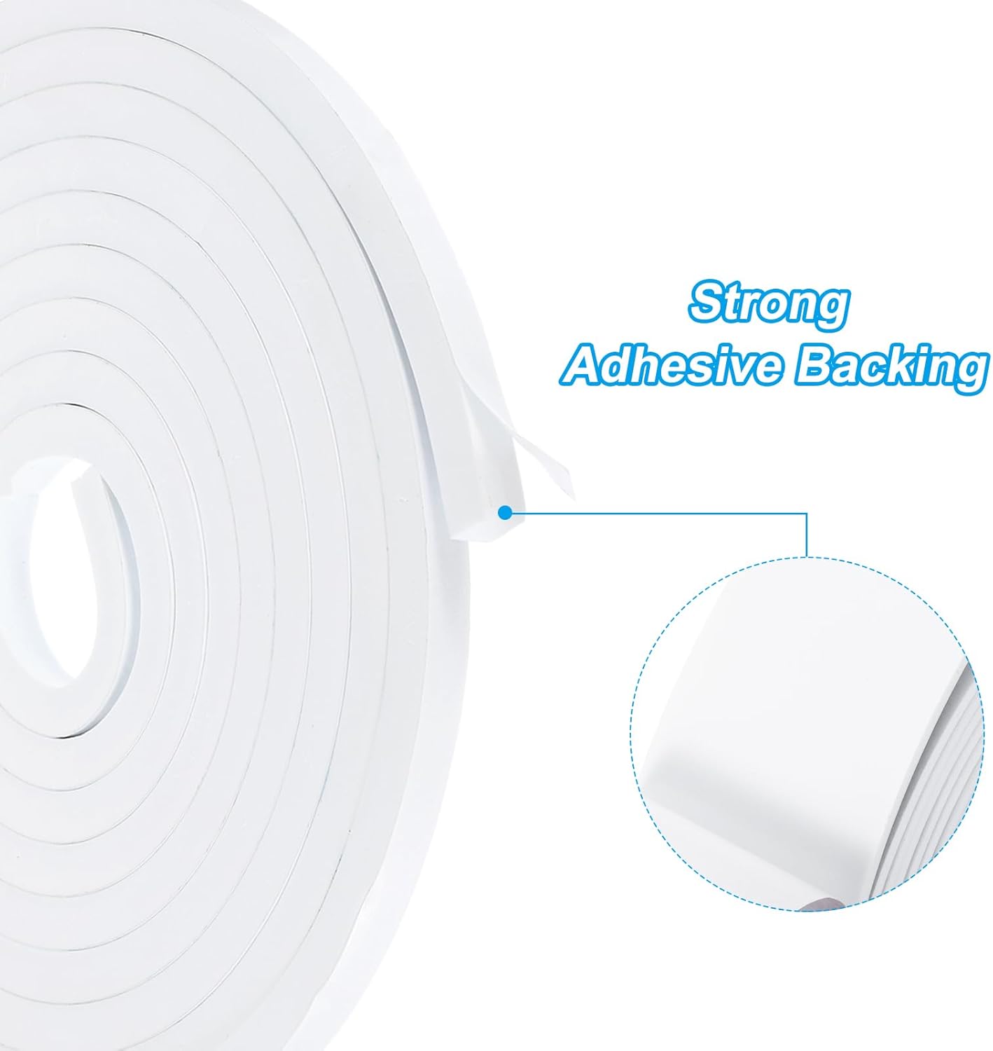 PATIKIL Weather Stripping Door Seal Strip, 3/8 Inch x 1/4 Inch x 32 Ft Self Adhesive Soundproof High Density Foam Tape Insulation for Door Window Air Conditioning, White - Colors B