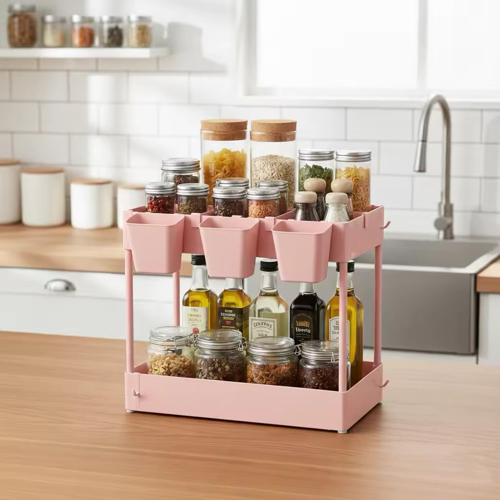 danpinera Storage Cart on Wheels, 3 Tier Slim Laundry with Wheels Bathroom Organizer with Hanging Cups Hooks Dividers Handle Mobile Rolling Art Cart for Bathroom Kitchen Narrow Places, White