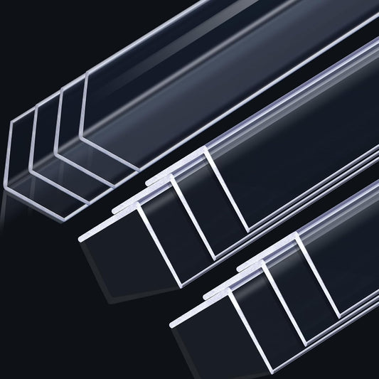 Sasylvia 10 Pcs Wall Corner Protector Guards, Vinyl 3/4 x 48 Inches Corner Trim Molding, Avoid Scratching Scuffs, Ease Install and Cleaning for Door Countertop Furniture Cabinet Protection, Clear