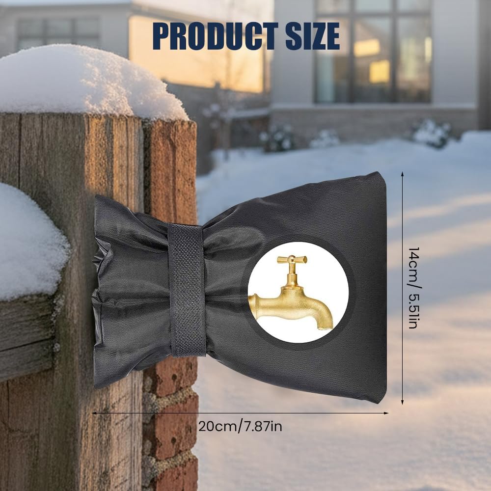 Outdoor Faucet Covers for Winter Freeze Protection, 2026 Upgraded Insulated Spigot Cover, Waterproof Outside Garden Faucet Socks for Winter, Patio Home Must-Have Hose Bib Covers (Black, 1pcs)