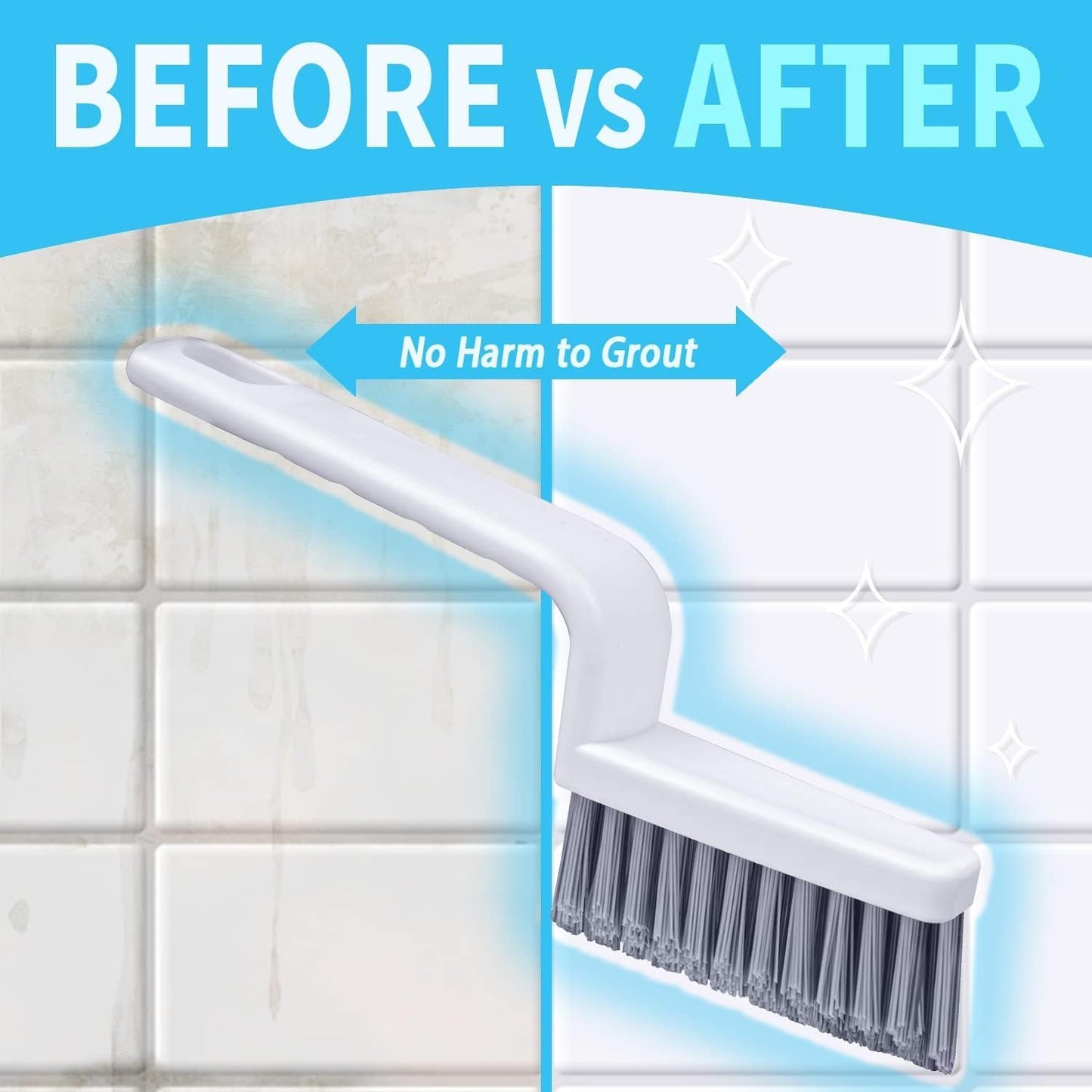 Lumkew Grout Brush Cleaning,Hard Bristle Grout Cleaner for Tile Floors,Bathroom Cleaning Brushes for Scrub Shower Tile Grout, Black, 4 Pieces