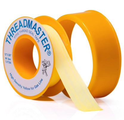 TAPEWELL Yellow Gas Pipe Thread Sealant Tape - 1/2" Width, Pack of 1 | 260" Length, Yellow Thread Seal Tape for Propane, Natural Gas, and More