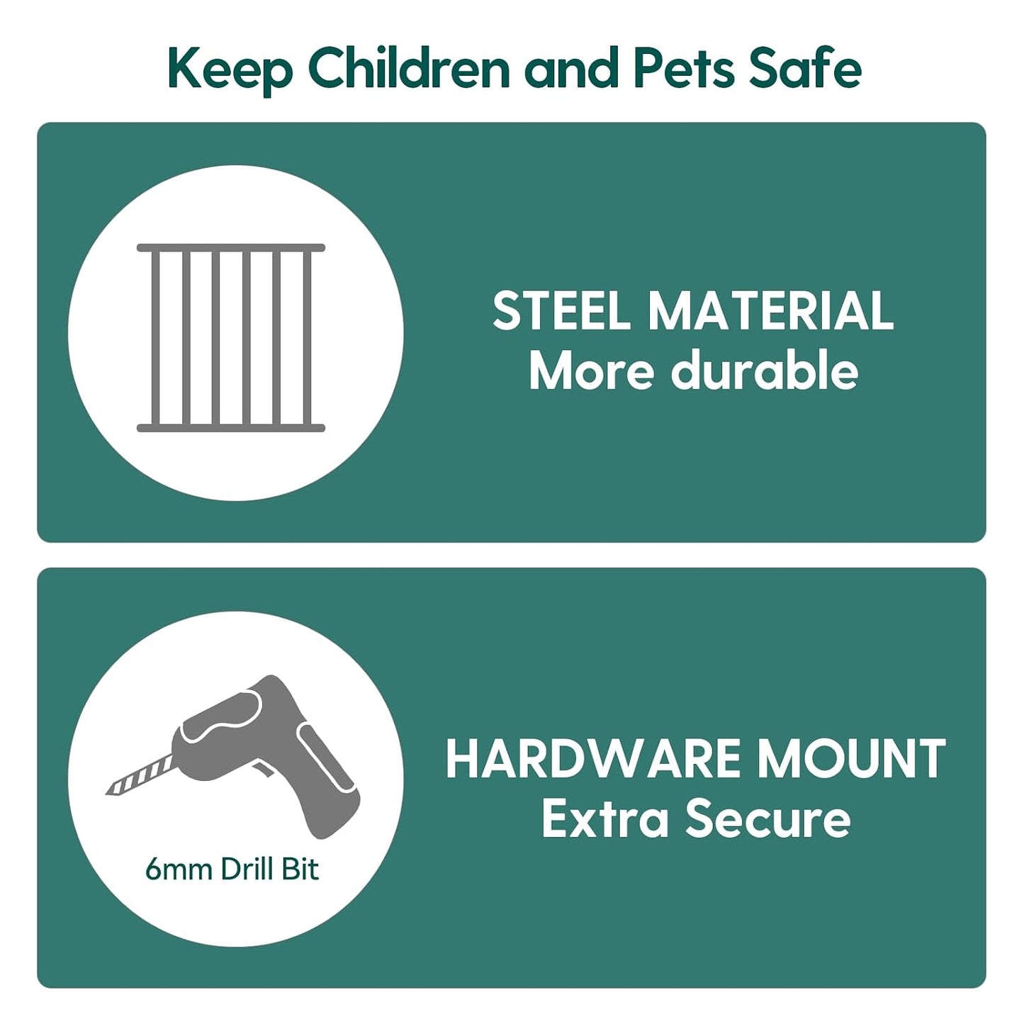 Babelio Baby Gate for Stairs, Kitchen & Doorways, No Bottom Bar| One-Handed Operation| Auto-Close| Hardware Mount (Drill Needed) Safety Dog/Pet Gate (Black - B17, 26-43" W, 28" H)