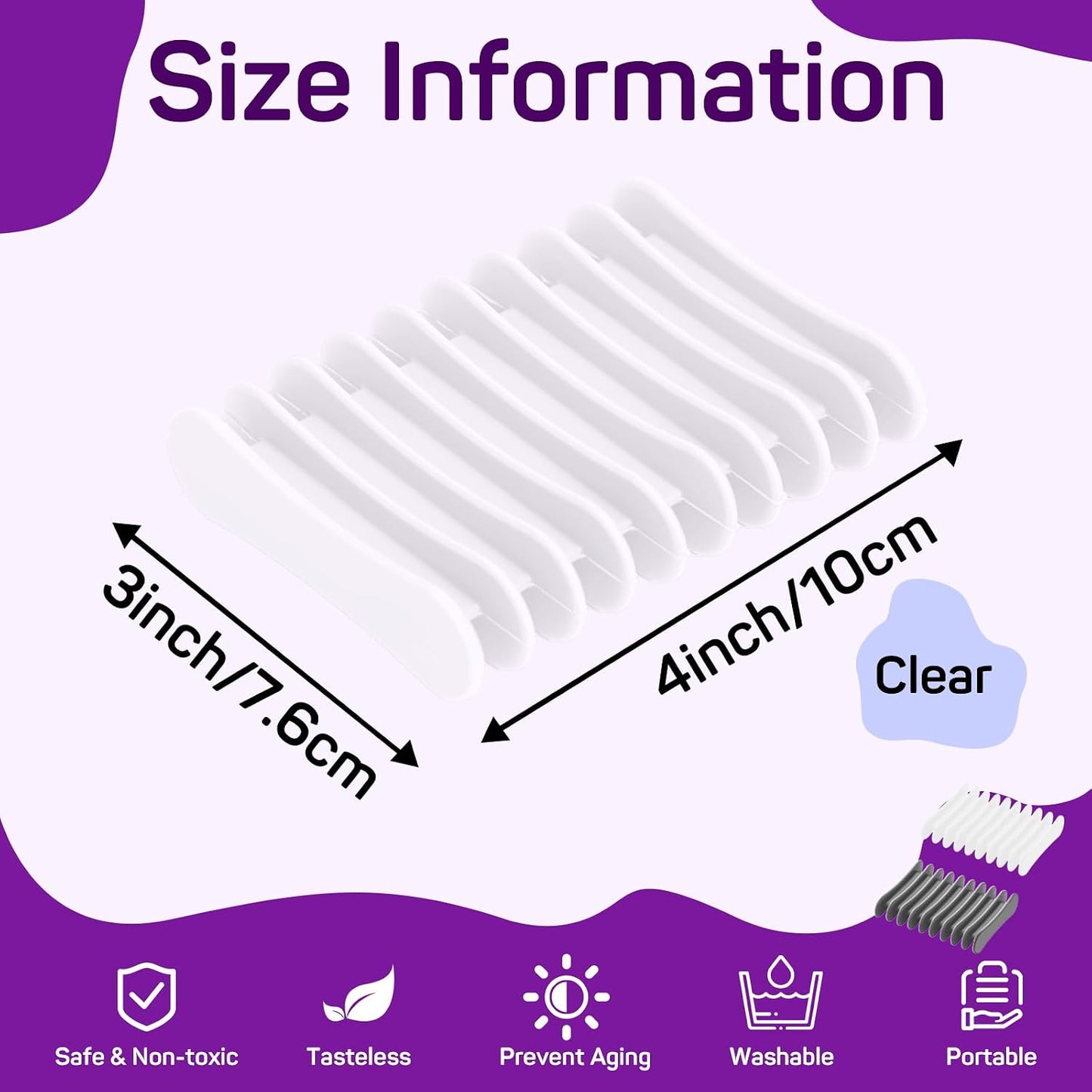 2 Pcs Self Draining Silicone Soap Holder - Waterfall Design Soap Dishes for Bathroom, Keeps Soap Bars Dry & Clean,White