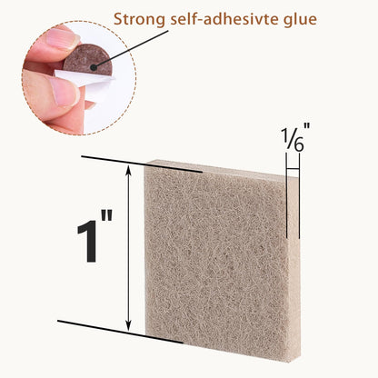 48 PCS Felt Furniture Pads, 1-inch Round Black Chair Felt Pads, Felt Pads for Furniture Feet to Protect The Floor from Scratches,Reduce Noise (Black)