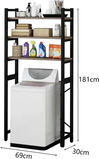 Over The Washer and Dryer Storage Shelf, 3-Tiers Laundry Room Shelf, Laundry Room Shelving Units, Washing Machine Storage,Laundry Room Storage and Organizer Standing Shelf White