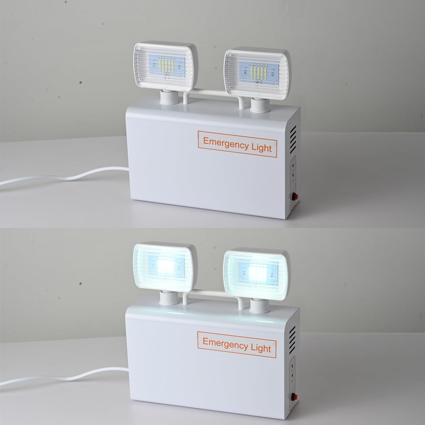 Plug in Emergency Lights for Business Home Power Failure 4Hours 300lm LED Commercial Emergency Light Fixtures with Battery Backup Rechargeable Adjustable Two Heads AC85-277V