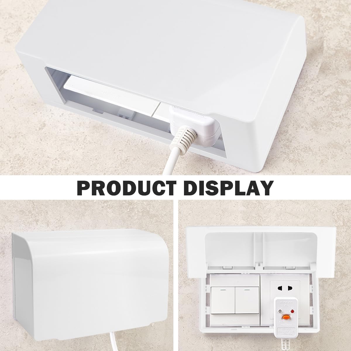 Flip Weatherproof Cover Outlet Cover, Electrical Power Outlet Cover, Wall Switch Socket Face Plate Panel Box (Black)