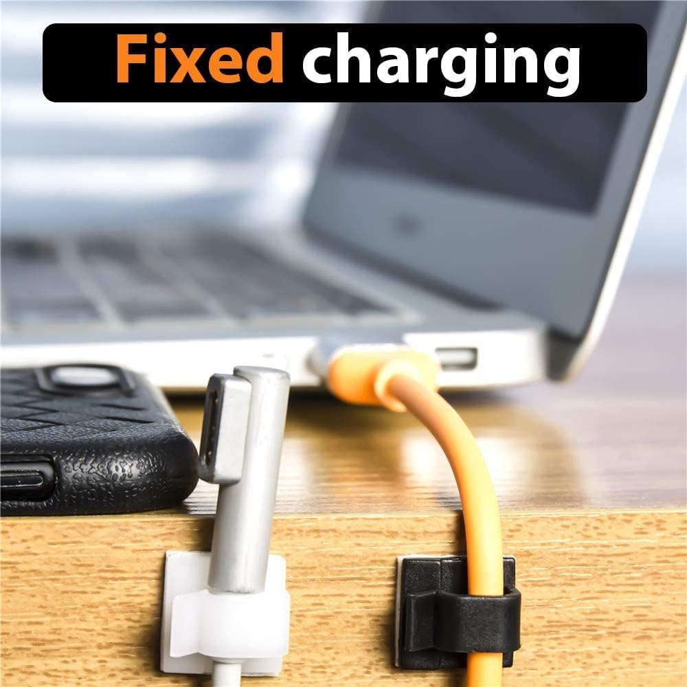 50pcs Cable Clips, Adhesive Cable Organizer Cord Holder, Durable Strong Cable Wire Management for Car, Office and Home (Transparent)