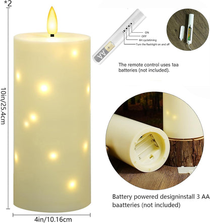 YOROXRG Set of 24 Waterproof Outdoor Flameless Candles, LED Candles with 4 Remote and Timer,(H 4" 5" 6" x D 2.2"),for Christmas,Halloween,Wedding,Festival