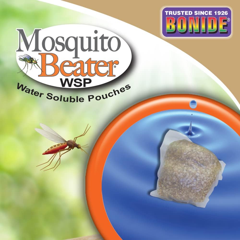 Bonide Mosquito Beater Water Soluble Pouches, Pack of 24 Pouches Control Mosquito Larvae in Standing Water, Won't Harm Fish