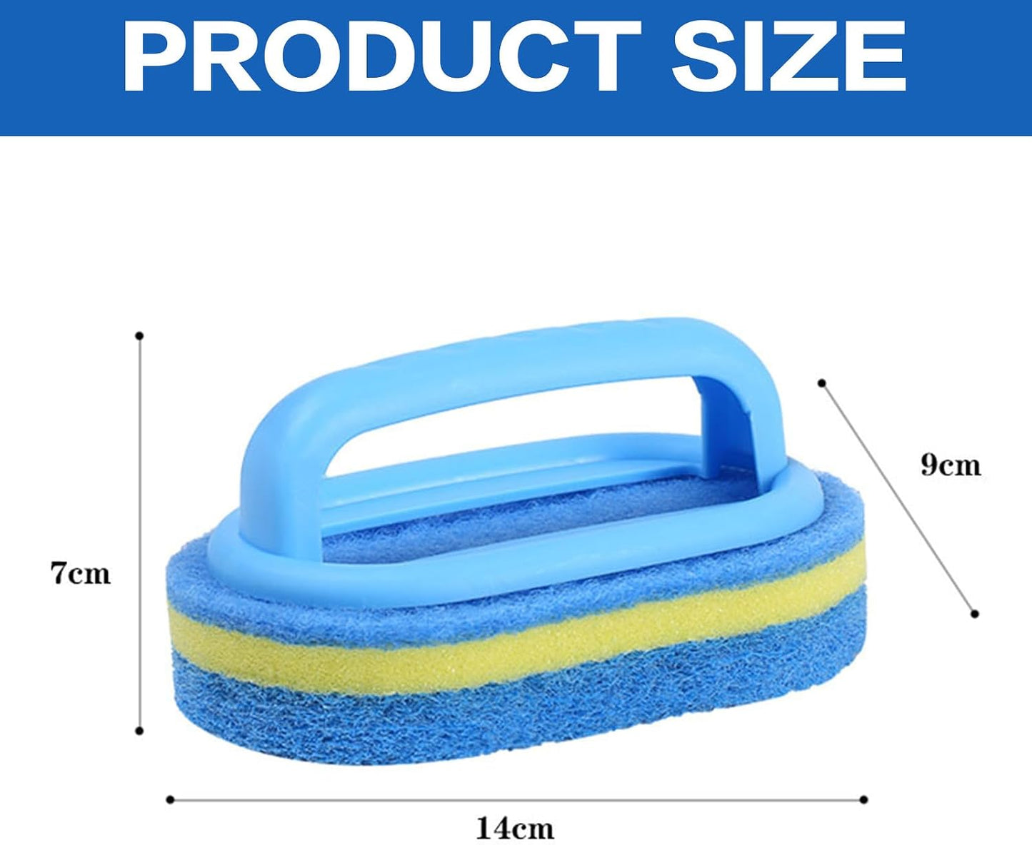 All Purpose Cleaning Brush for Bathroom, Kitchen, Bathtub, and Shower – Heavy Duty Scrubbing Brush with Ergonomic Handle, Sponge Scrubber for Tile, Floor, and Toilet Cleaning