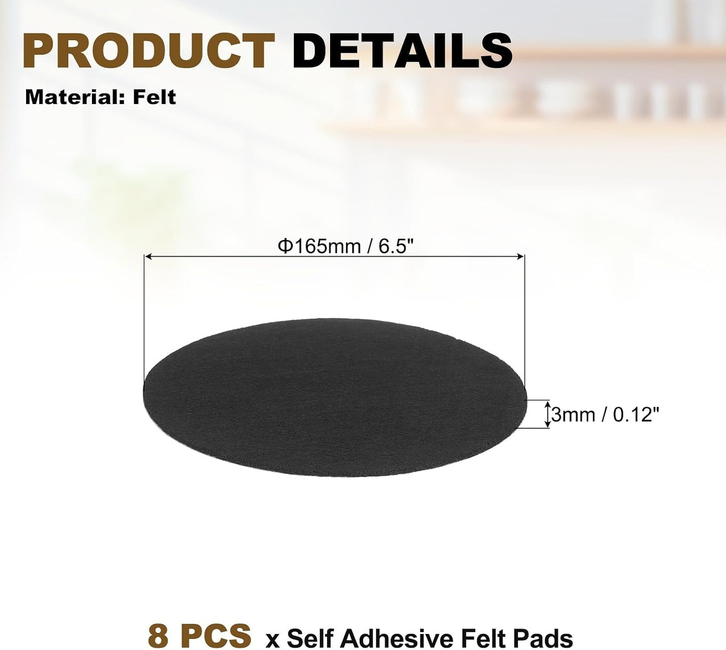 uxcell 32Pcs Non Slip Furniture Pads, 3" Round Self Adhesive Felt Bumpers Noise Reducing Furniture Feet Floor Protector for Chairs Tables Furniture Legs (White 0.2" Thick) - Colors B