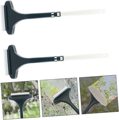 CALLARON 2pcs Window Screen Cleaning Brush Tool Double-Sided Dust Collector for Home Use Portable Window Cleaning Tool Ergonomic Handle