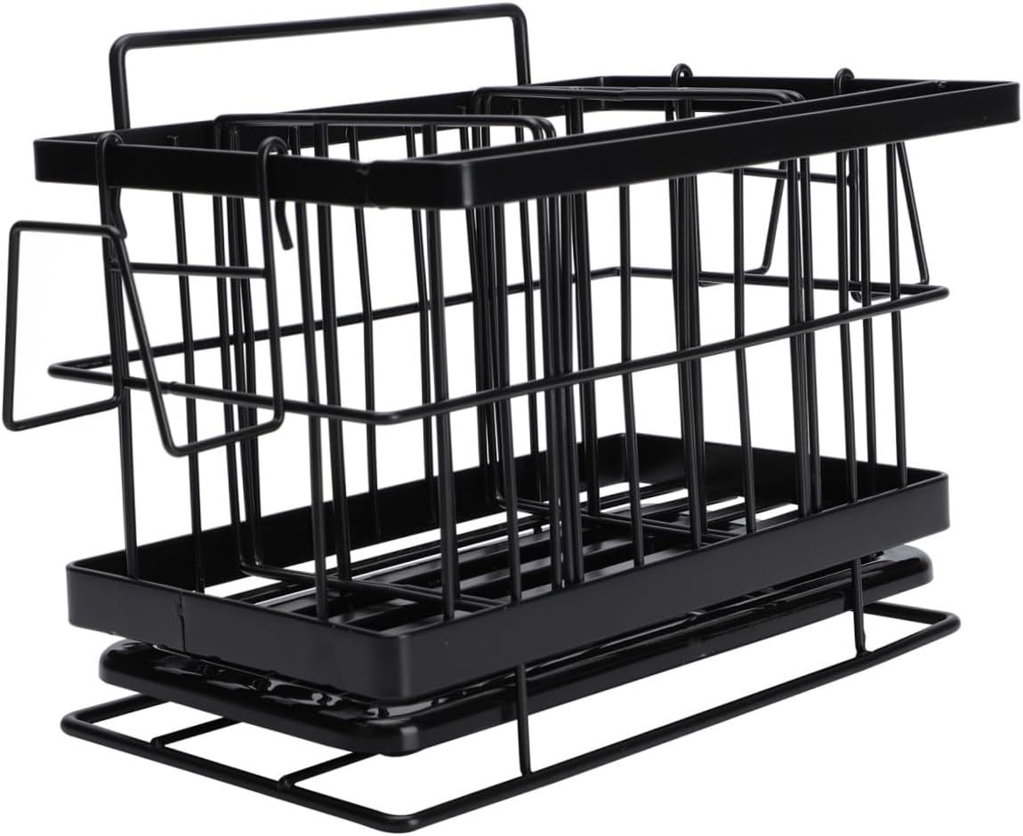 Cabilock 1pc Wall-Mounted Sponge Drain Basket Stainless Steel Adjustable Dish Cloth Rack for Kitchen Convenient Storage for Cleaning Tools Efficient Draining Design