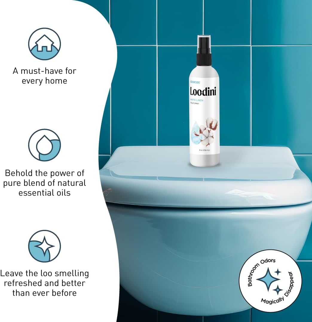Odorcide Loo-Dini Lavender Vanilla 8oz Toilet Spray & Bathroom Spray – Use This Bathroom Spray Odor Eliminator Before You Go – Poop Spray For Toilet and Bathroom Air Freshener & Bathroom Deodorizer