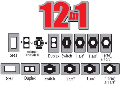 BELL MX1250W 1-Gang Flip Weatherproof Cover, Universal Metal 12-in-1 Outlet Outdoor Receptacle Protector, Vertical/Horizontal, White