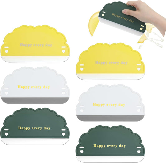 6Pcs Silicone Sink Squeegee, Mirror Squeegee, Kitchen Countertop Squeegees, Cloud Water Wiper Scraper for Sink Tiles, Cleaning Tools for Car Window Bathroom