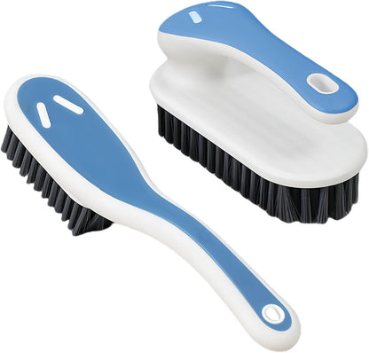 Soft Bristle Scrub Cleaning Brush Stain Remover Brush Fabric Cleaning Brush Laundry Brush Small Scrub Brush Cleaner Household Cleaning Brushes for Carpet, Clothes, Bathroom,Sneaker-2 Pack (Gray)
