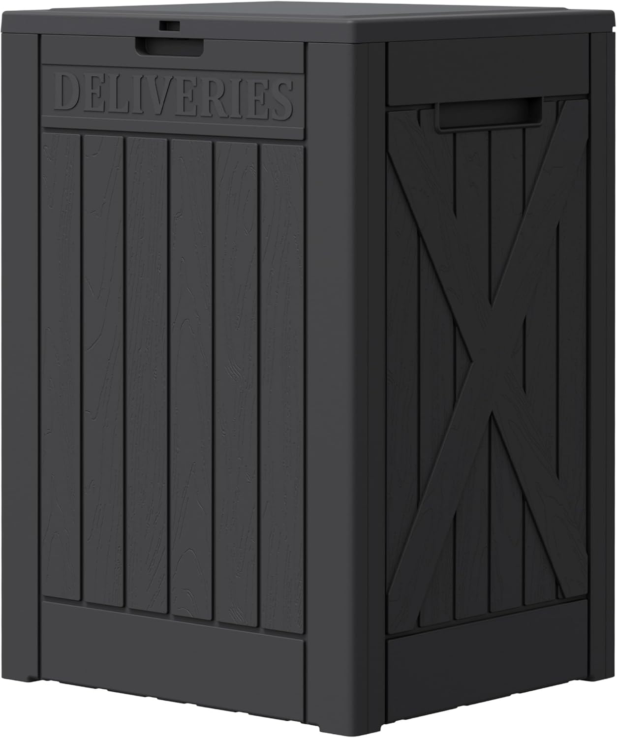 Greesum 31 Gallon Resin Deck Box All Weather Outdoor Storage Boxes for Patio Furniture Set,Outdoor Toys,Garden Tools,Black