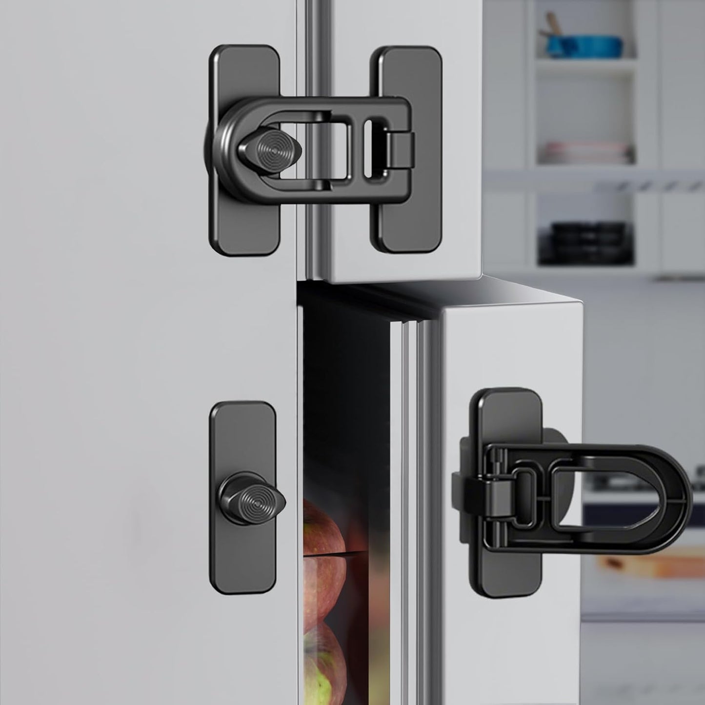 5 Pack Baby Proofing Cabinet Locks – No-Tool Adhesive Child Proof Refrigerator Lock, Oven Lock Child Safety, Fridge Lock, Dishwasher, Drawers & Cabinets | Strong Hold, Easy to Install (Black)