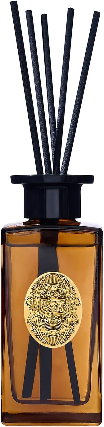 M&SENSE 6.3 oz Large Reed Diffuser Set | Lime+Basil Scent Oil Diffuser with Sticks | Hotel Collection Non-Toxic Home Fragrance |for Bedroom Bathroom Living Room - Colors B