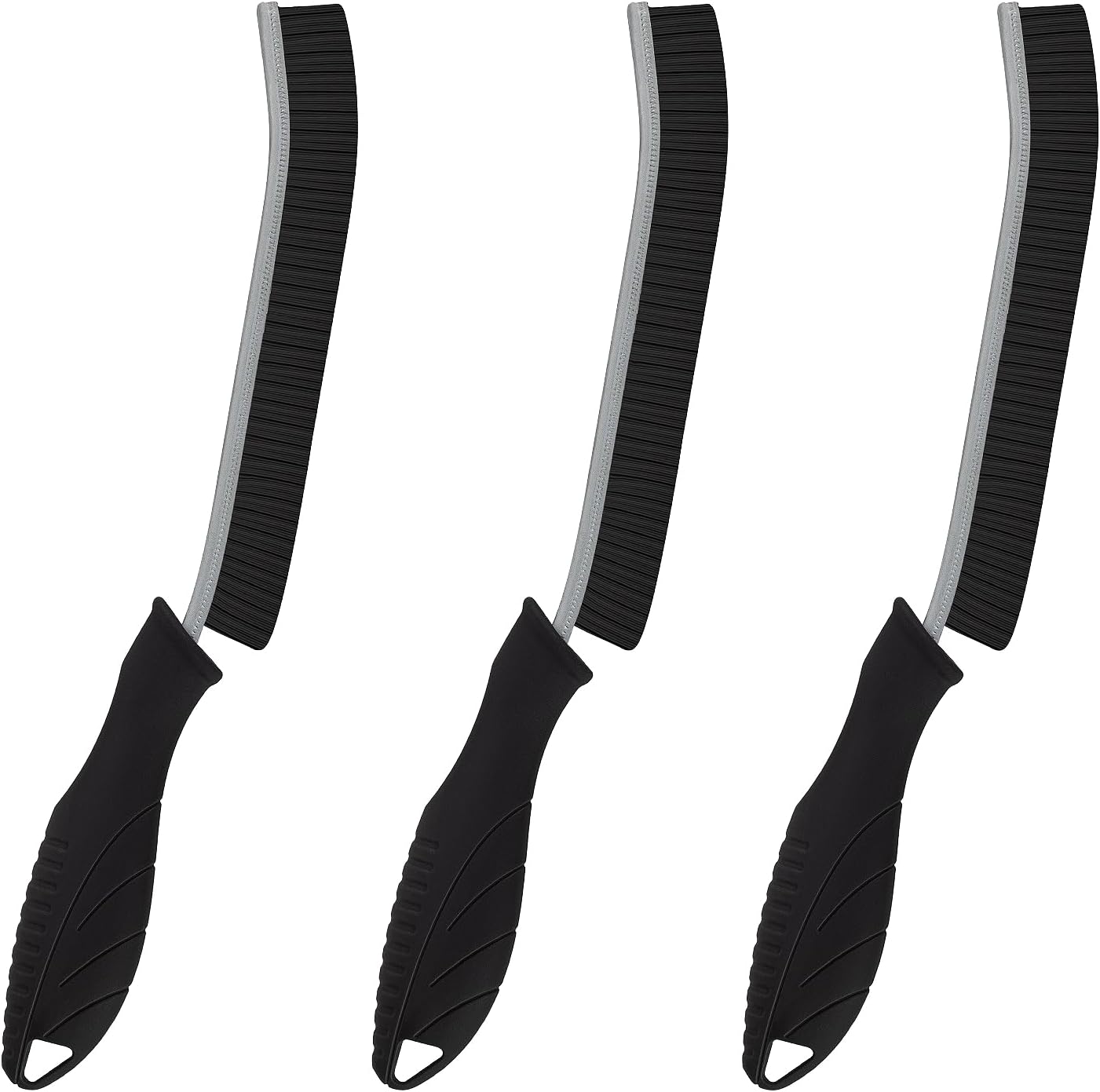 KMOSENIA Cleaning Brush - 3 Pcs Hard Bristle Crevice Cleaning Brush, Grout Brush, Scrub Brush Cleaning Supplies, Gap Cleaning Tools for Bathroom Kitchen Toilet Window Track (3, Black)