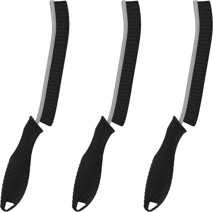 KMOSENIA Cleaning Brush - 3 Pcs Hard Bristle Crevice Cleaning Brush, Grout Brush, Scrub Brush Cleaning Supplies, Gap Cleaning Tools for Bathroom Kitchen Toilet Window Track (3, Black)