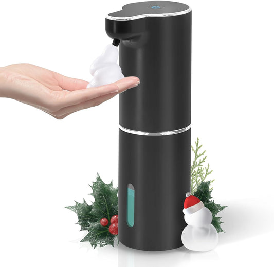 LAOPAO Soap Dispenser, Automatic Foaming Hand Soap Dispenser Touchless Rechargeable Bathroom Countertop Soap Pump for Kids Xmas Gift 300ml