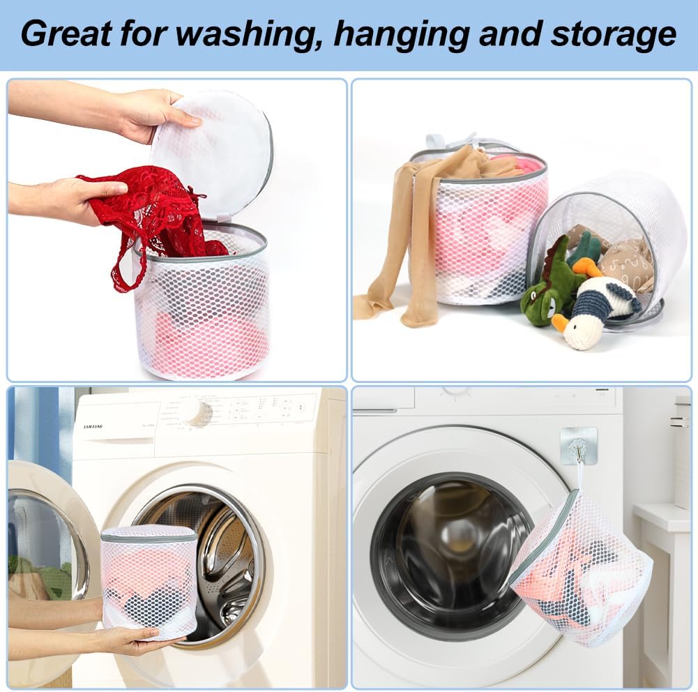Vivifying Shoe Washing Machine Bag, 2 Pack Honeycomb Mesh Laundry Bag with Zipper for Sneakers, Running Shoes, Sock, Bras, Delicates and Toys