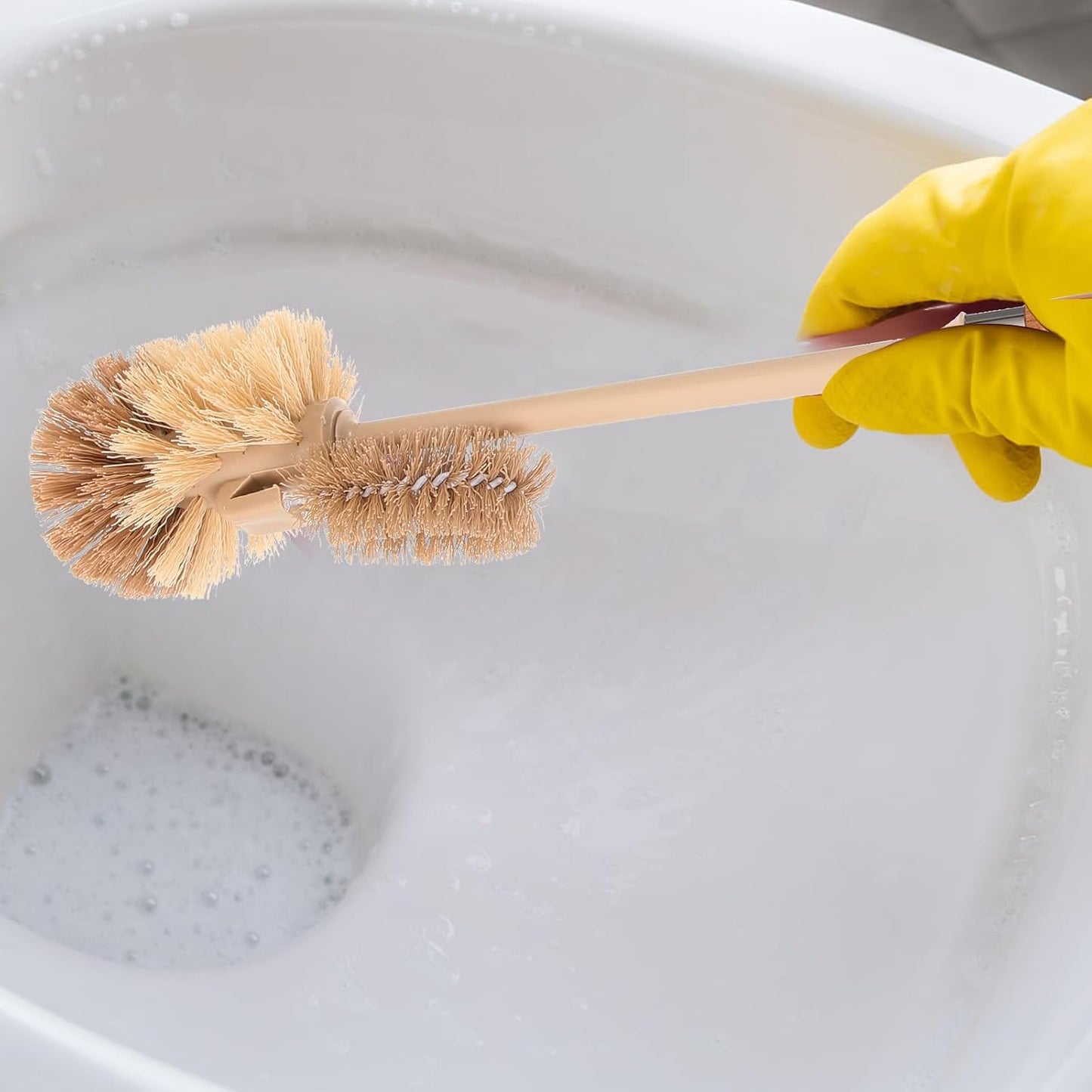 Long Handle Toilet Brush Cleaner Narrow Scrub Brush for Bathroom Toilet Bowl Cleaning Under Rim and Hard-to-Reach Areas