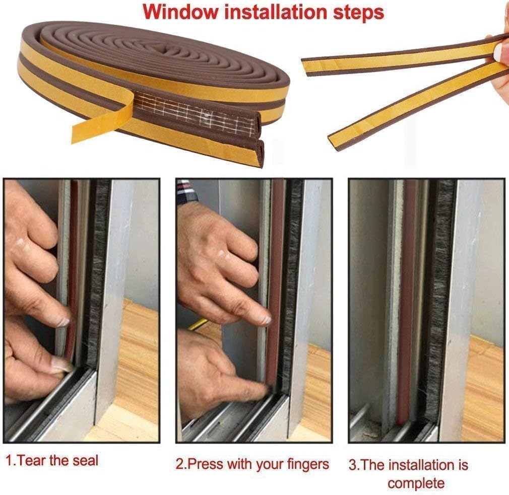 CloudBuyer Door Weather Stripping, Soundproof Insulation Seal Strip for Windows with Self-Adhesive Protection (White, 33Ft)