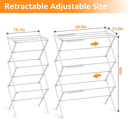 Clothes Drying Rack Household Indoor, Foldable Drying Rack Clothing for Laundry - 40" x 28.8" x 14.2", Space Saving Indoor, Black-1pack