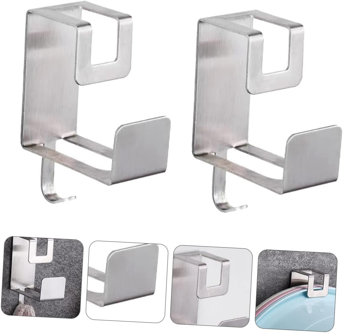 2pcs Wall-Mounted Washbasin Rack Bathroom Storage Holder for Towel Cleaning Cloth Compact Design for Space-Saving Easy Installation Strong Adhesive