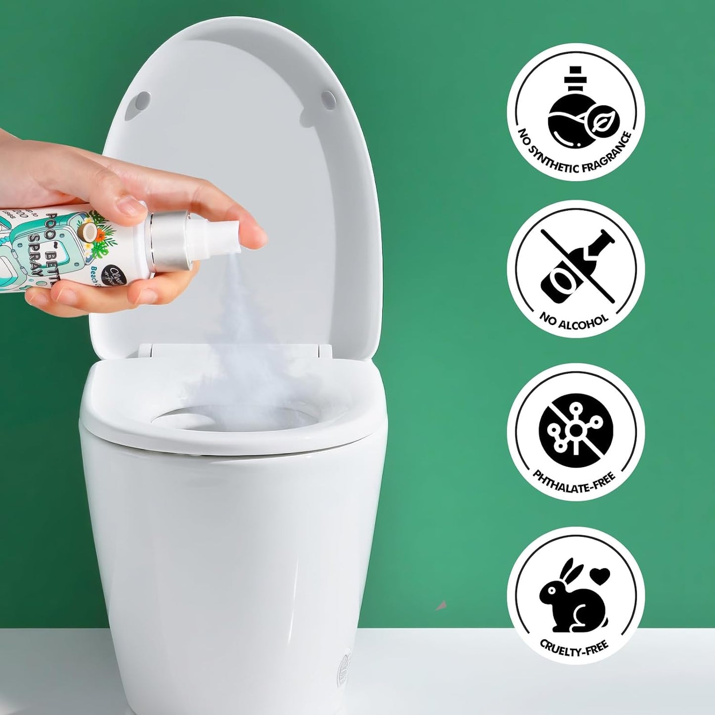 Clean-n-Fresh Toilet Spray, 6.8 Fl.oz Poo Spray | Up to 400+ Uses, 100% Natural Plant Essential Oil Citrus Scent, Bathroom Deodorizer