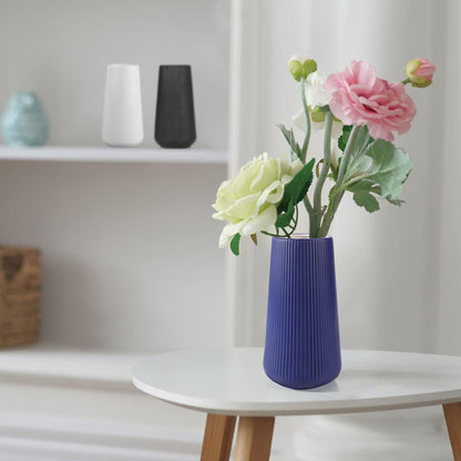 White Ceramic Vase, GUKJOB Small Cute Flower Vase for Pampas Grass, Home, Living Room, Dining Table, Farmhouse, Office Decor, Bedroom, Table, and Kitchen Shelf (White- 2PCS)