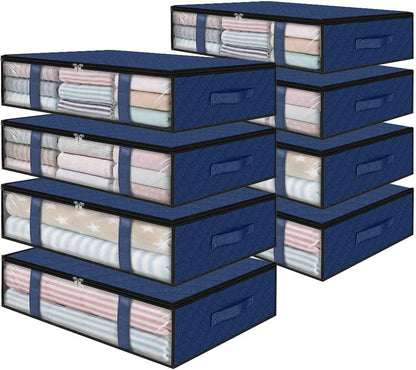 StorageRight Under Bed Storage Bags 3 Pack, 40L Large Clothes & Comforter Storage Containers with Clear Window, Breathable Fabric Organizer for Blankets, Bedding, Seasonal Clothing