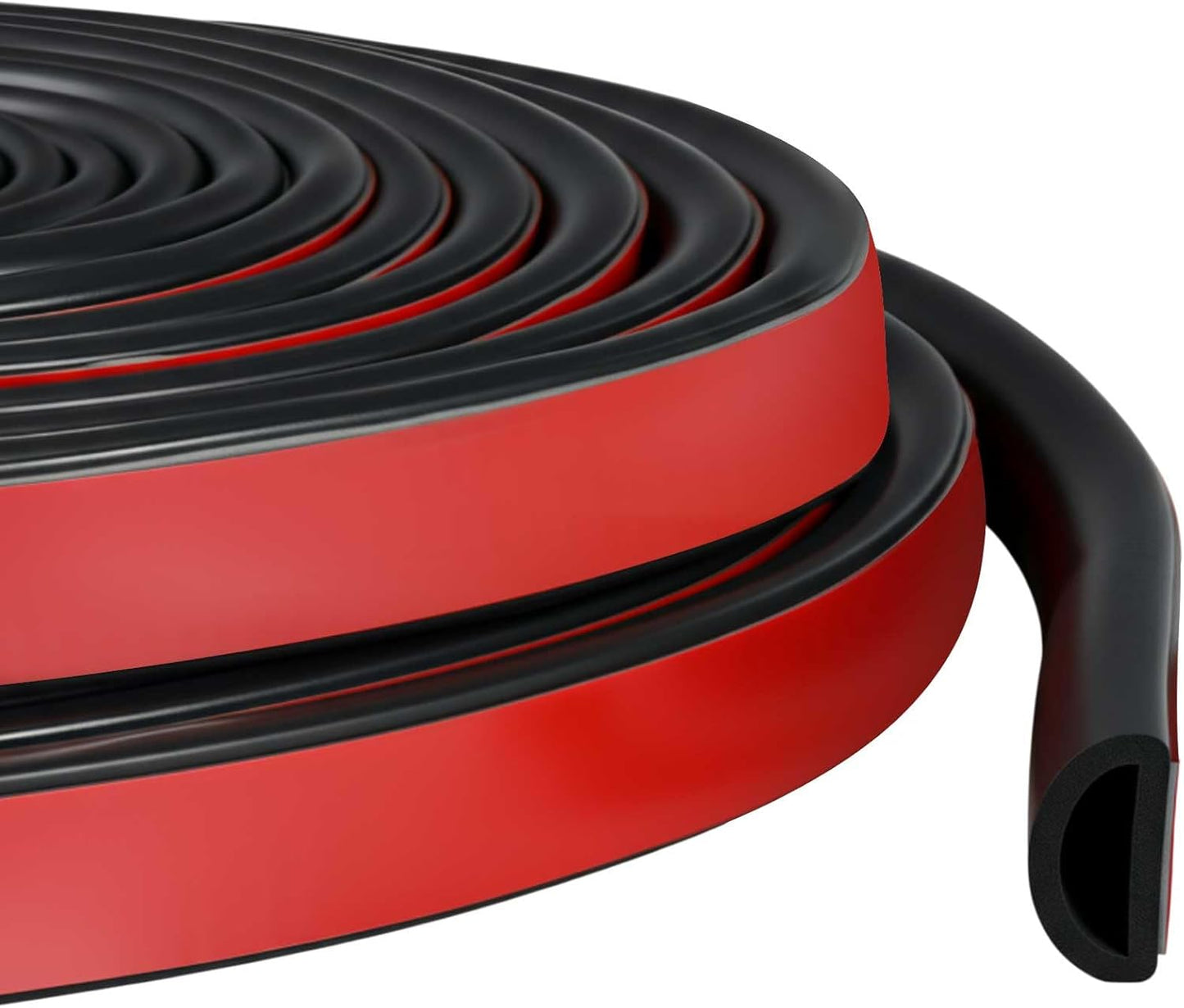 Pangda 13ft Foam Rubber D Shape Seal Strip 1" W x 0.5" H Self Adhesive EPDM Rubber Weather Stripping RV Slide Out Seal Heavy Duty Automotive Weather Stripping for Car Truck RV Boat Home