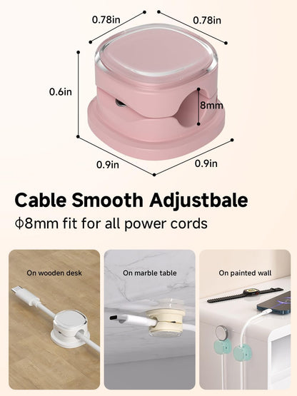 Magnetic Cable Clips, Adjustable Cord Holder Management, Adhesive Wire Keeper Organizer for Home Office Desk Phone PC Car Wall Desktop Nightstand Appliance (9-Pack Black Crystal)