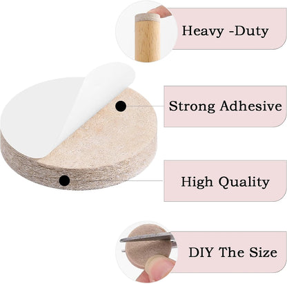 Fursafe&Q Felt Furniture Pads for Hardwood Floors - Self Adhesive Chair Felt Pad, Furniture Feet Floor Protectors, Furniture Sliders Protect from Nicks and dents, Anti Scratch 136 Pcs Beige Square