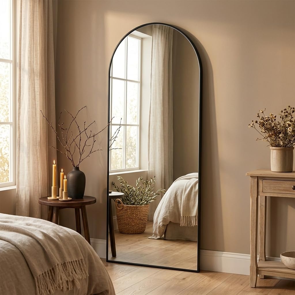 59"x16" Floor Mirror Full Length, Arched Full Length Mirror with Stand, Full Body Mirrors for Bedroom Living Room or Cloakroom Gold