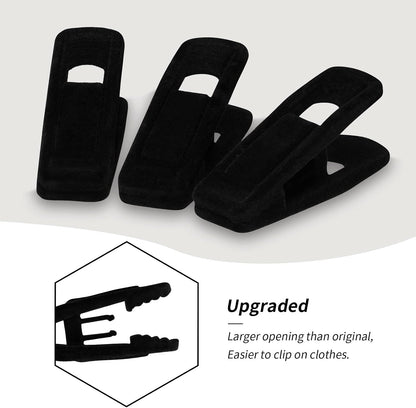 Tinfol Velvet Hanger Clips, 24 Pack Black Pants Hangers Clips, Large Opening Clothes Pin, Strong Finger Flocked Clip Perfect for Use with Slim-line Clothes Velvet Hanger