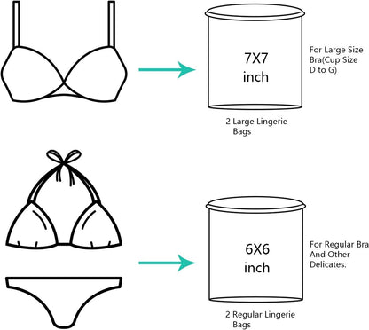 BAGAIL Laundry Bags Mesh Wash Bag for Intimates Lingerie and Delicates, 5Pcs (1XL,2L,2M)