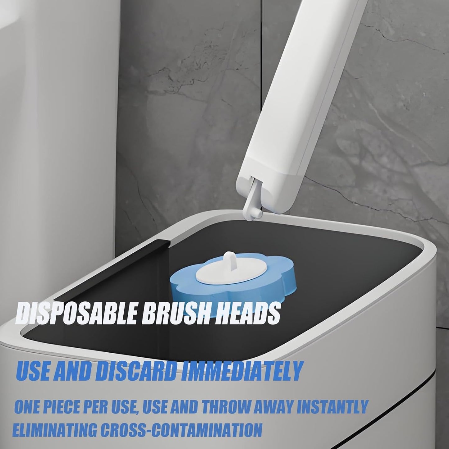 Disposable Brush with Holder & Refill Heads - Hygienic Sanitary Toilet Cleaner for Easy Cleaning, Streak-Free Fresh Bathroom, No Mess Disposable Toilet Bowl (1, Refill (36 pcs))
