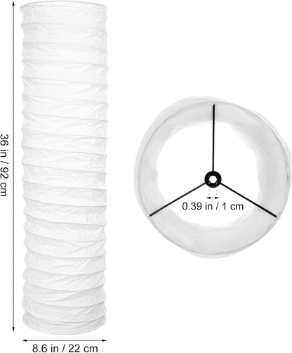 STOBOK Rice Paper Floor Lamp Shade Replacement, 36-inch Standing Paper Lampshade, Japanese Style Long Lamp Shade Only, Foldable Light Cover for Living Room Bedroom Hotel Decor, White