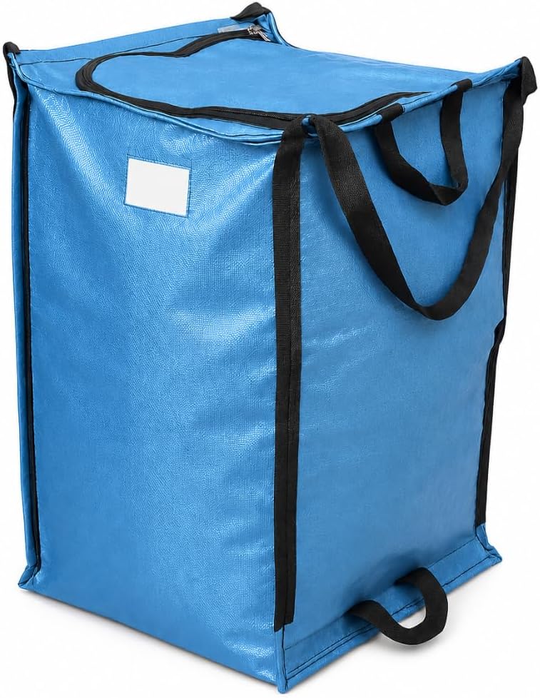 DURASACK XL 48-Gallon Zipper Top Heavy Duty Storage Tote Bags, Black | Rugged Woven Polypropylene Moving Bag, Reusable Self-Standing Design, Holds up to 500 Pounds