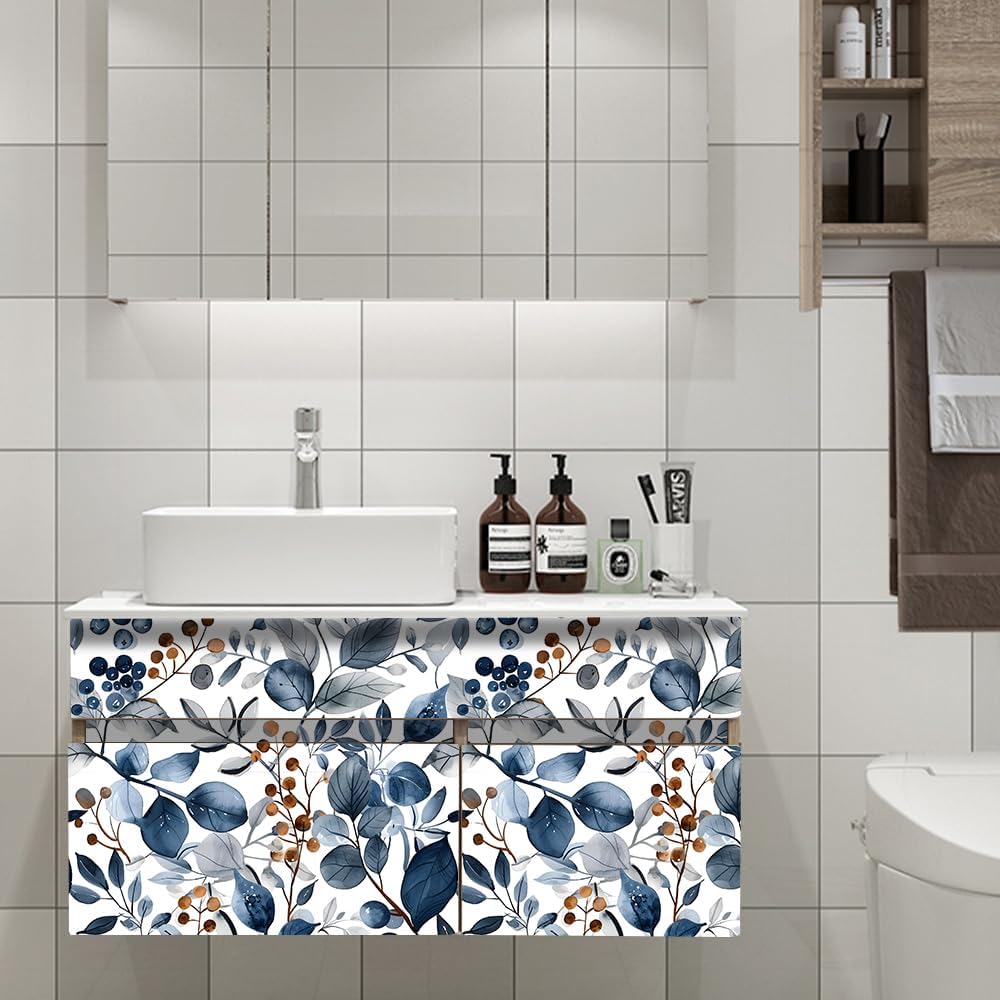 Floral Peel and Stick Wallpaper, 17.71" x 118.1" - Removable, Waterproof, Decorative Vinyl Wallpaper for Bedroom, Living Room