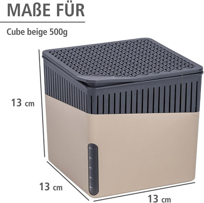 WENKO Dehumidifier Small, Portable, Compact and Rechargeable, Moisture Absorber for Bathroom, Bedroom, Garage, Closet, 2800 Cubic Feet, 2.2lbs, White, 6.18 x 6.5 x 6.5, 2.2 lbs