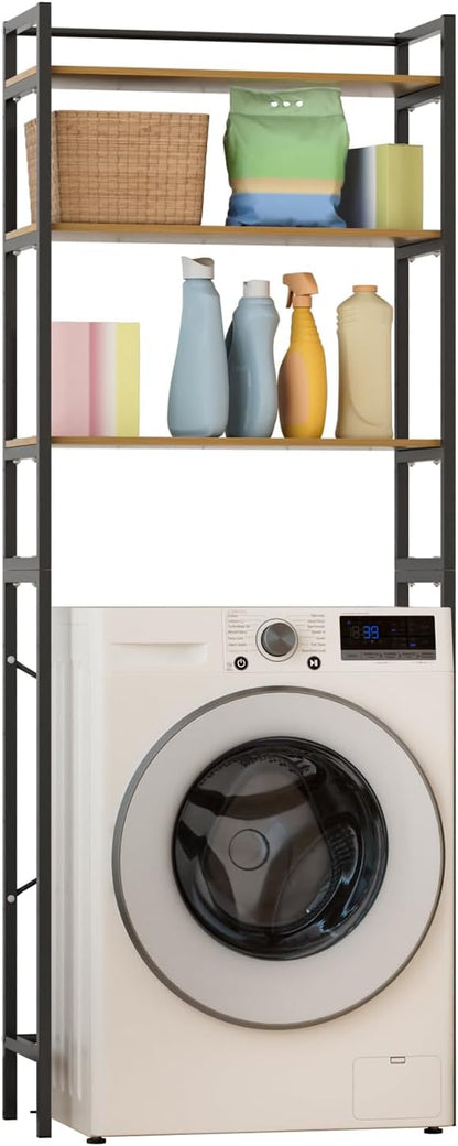 Laundry Room Storage Organizer, Over The Washer and Dryer Storage Shelves for Washer Dryer Countertop, 27.17"W x 11.81"D x 71.26"H, Suit Washing Machine Width Within 25.59", Hold 50lbs 【Ship from US】